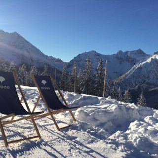 Winter Frööd Bergrestaurant Aussicht Brandnertal